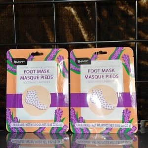 New Lot of Two Pairs b•pure Foot Masks Soothing Lavender